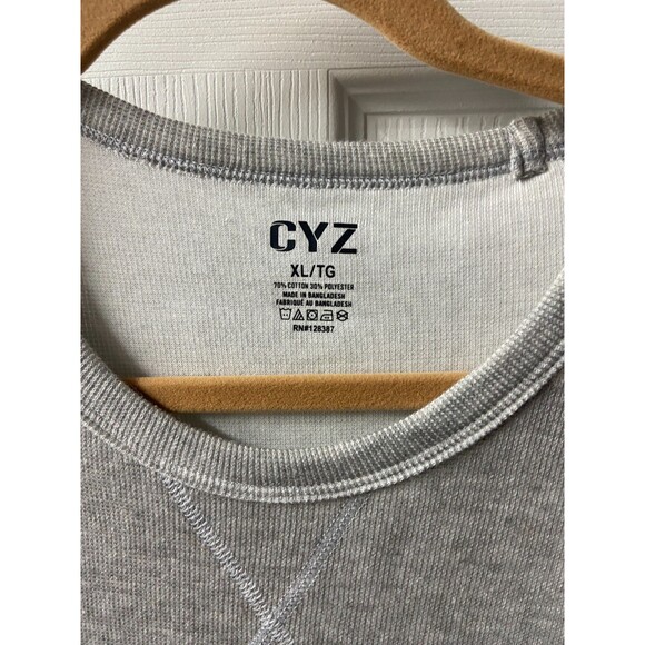 CYZ  Pullover Thermal Shirt Mens Xtra Large Light Gray Waffle Knit Outdoors Warm - Picture 3 of 6